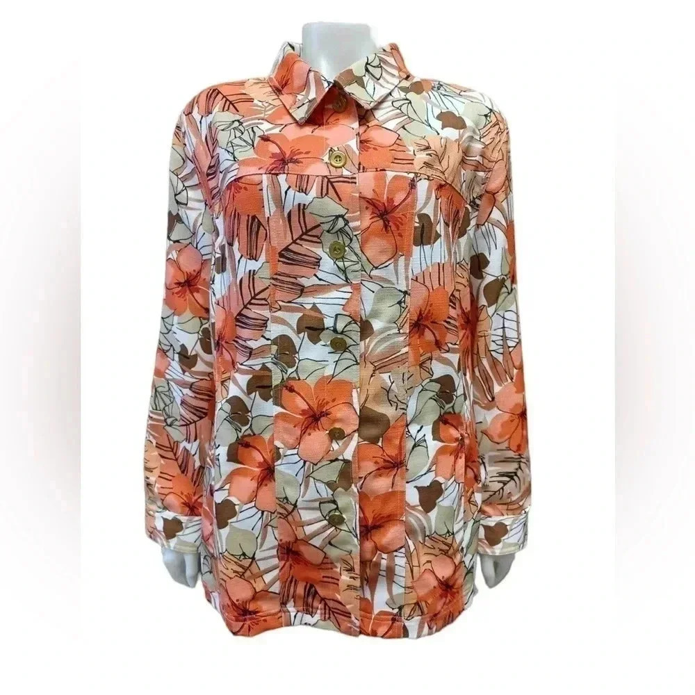 Alia Fash Coral Floral Blazer Jacket Size 20W